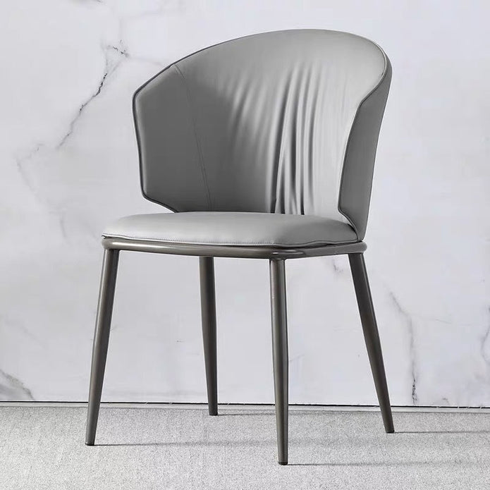 VELLUTO Modern Armless Upholstered Side Chair with Metal Legs for Kitchen & Dining Set of 2