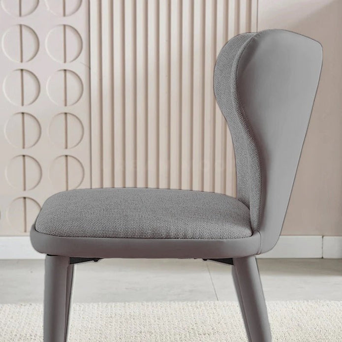 VELLUTO Modern Kitchen Dining Room Chairs Faux Leather Flannel Accent Chairs Metal Vanity Lounge Chair with Back for Living Room Set of 2