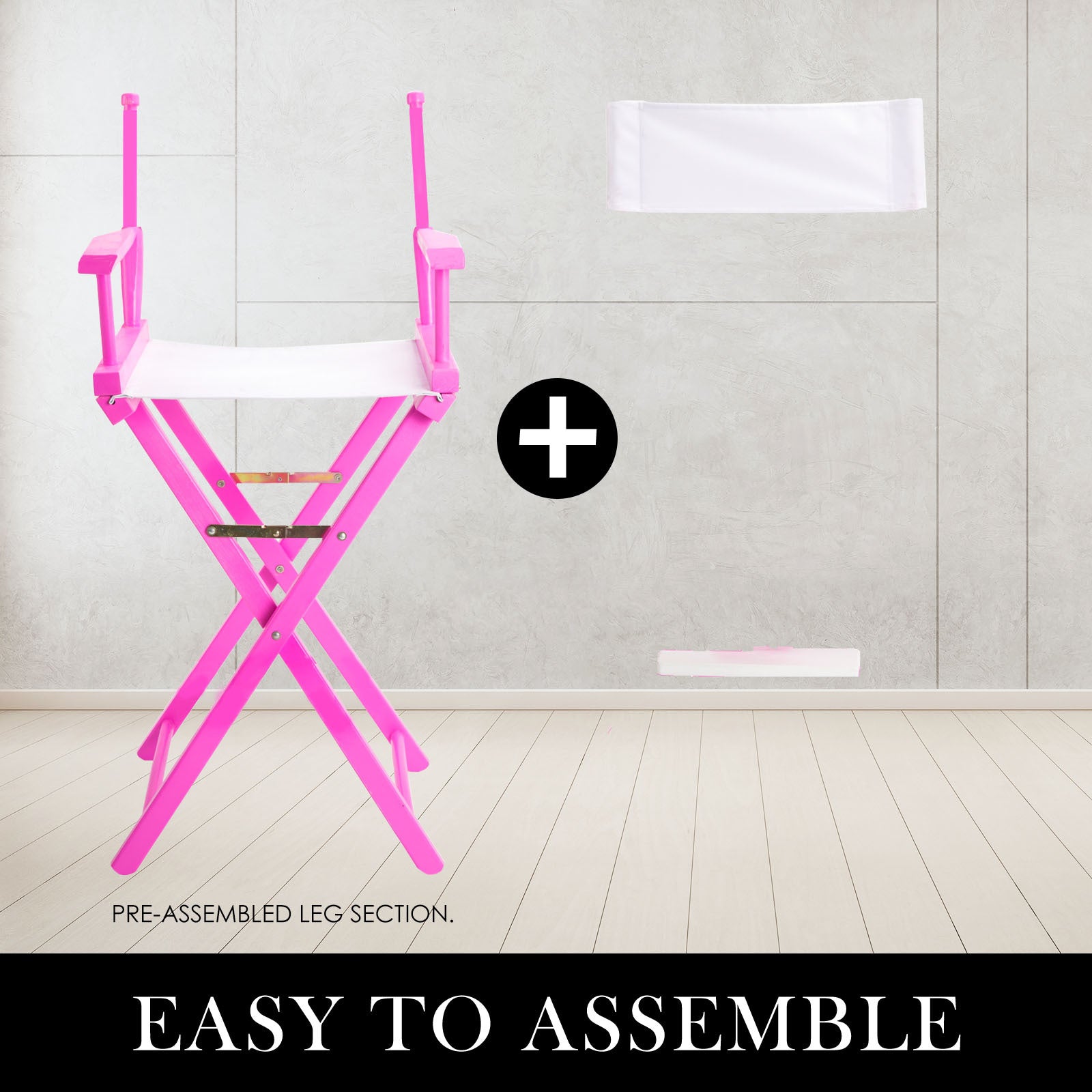La Bella Pink Folding Tall Chair DARK HUMOR Movie Director 75cm