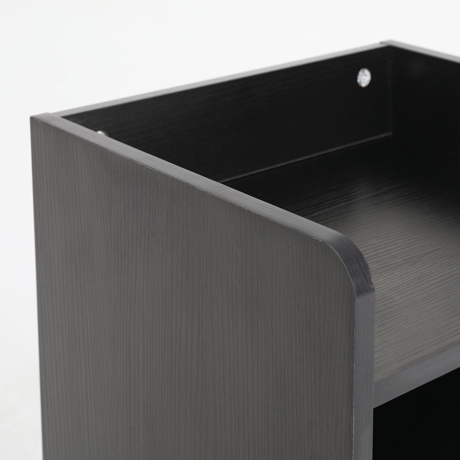 2X Bedside Table Side Storage Cabinet Nightstand Bedroom 1 Drawer 2 Shelf LARK BLACK