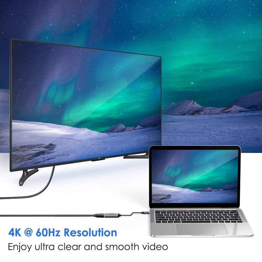 CHOETECH HUB-H21 USB-C to HDMI 4k 60Hz Braided Video Cable Cord Adapter