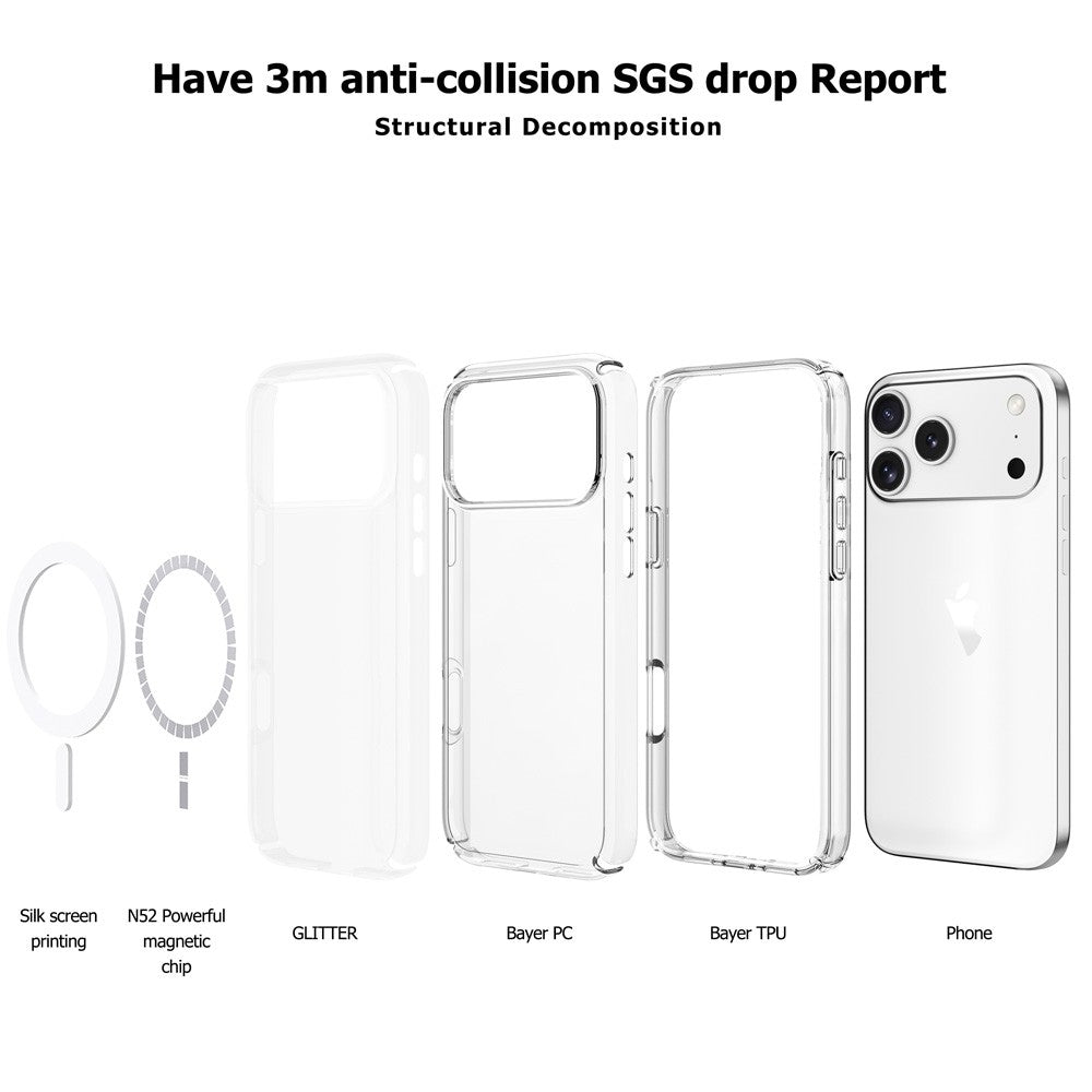 UTIA Ultimake Shockproof Transparent Case Cover With Magnetic Ring for iPhone 17