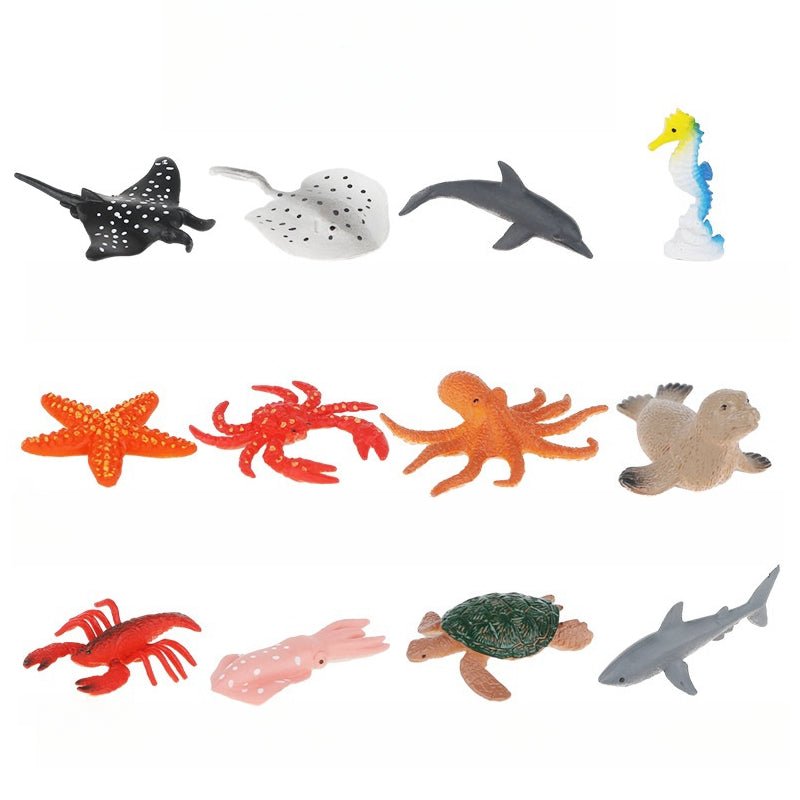 12 PCs of Mini simulated Animals Assorted Action Figures Toys - Jungle animals: 12 PCs