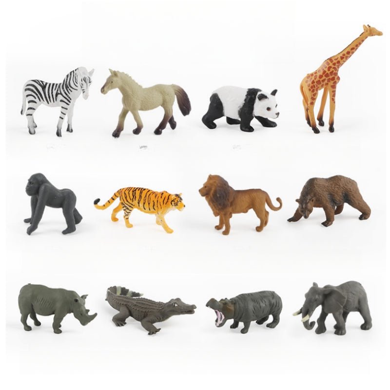 12 PCs of Mini simulated Animals Assorted Action Figures Toys - Jungle animals: 12 PCs