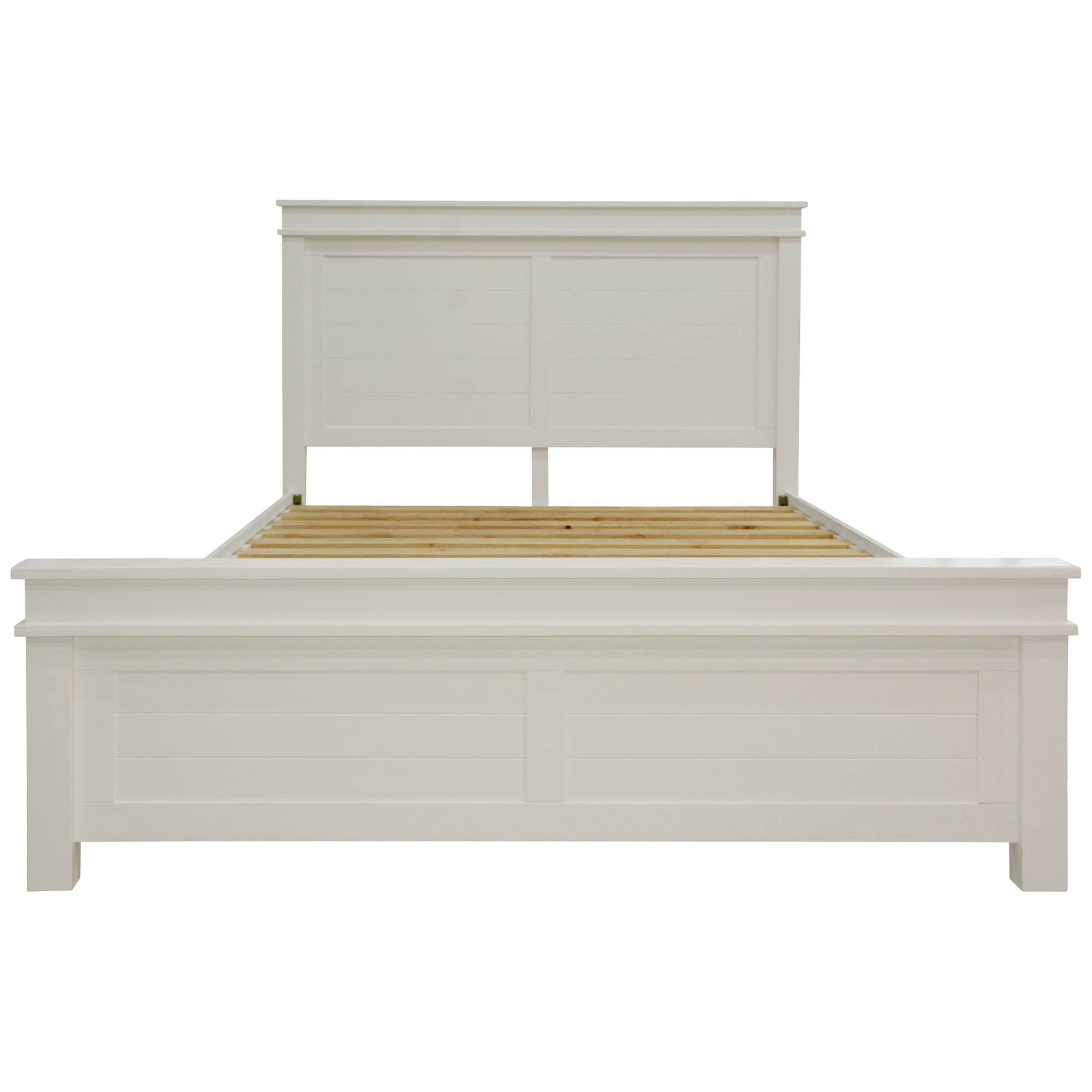Lily 4pc King Bed Suite Bedside Tallboy Bedroom Furniture Package - White
