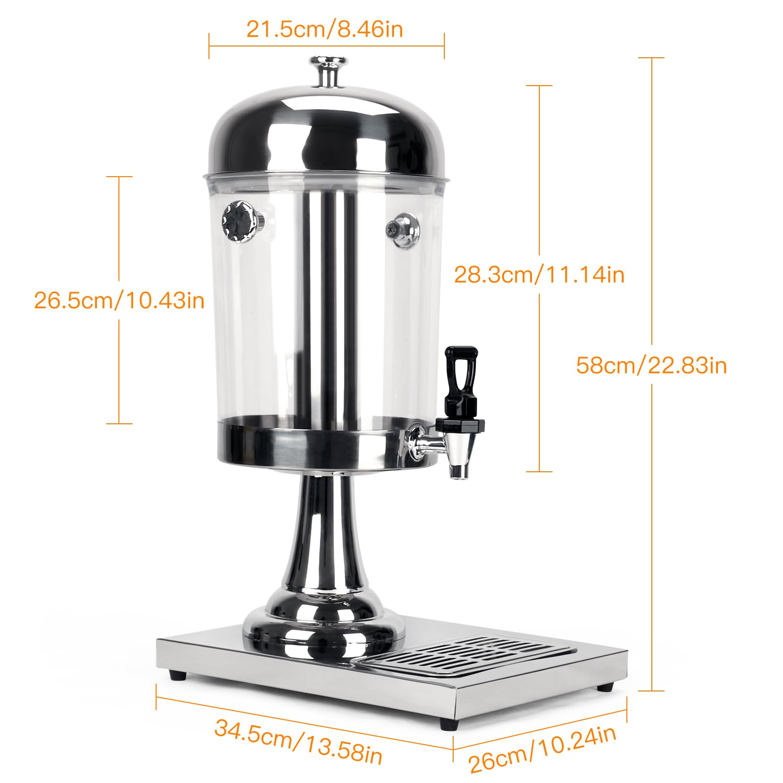 8L Commercial Restaurant Buffet Beverage Juice Beverage Dispenser Drink Container