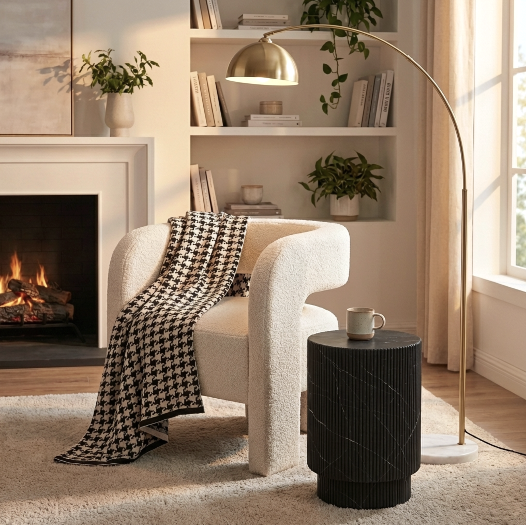 Interior Ave - Portia Boucle Arm Chair - Off White