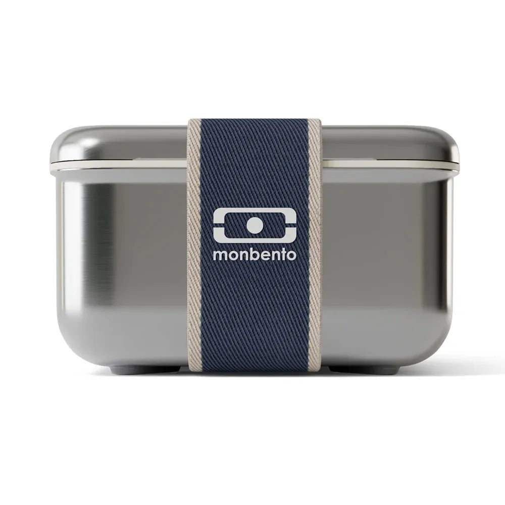 Monbento Mb Sense L The Microwave-Safe Metal Lunch Box - Natural Blue