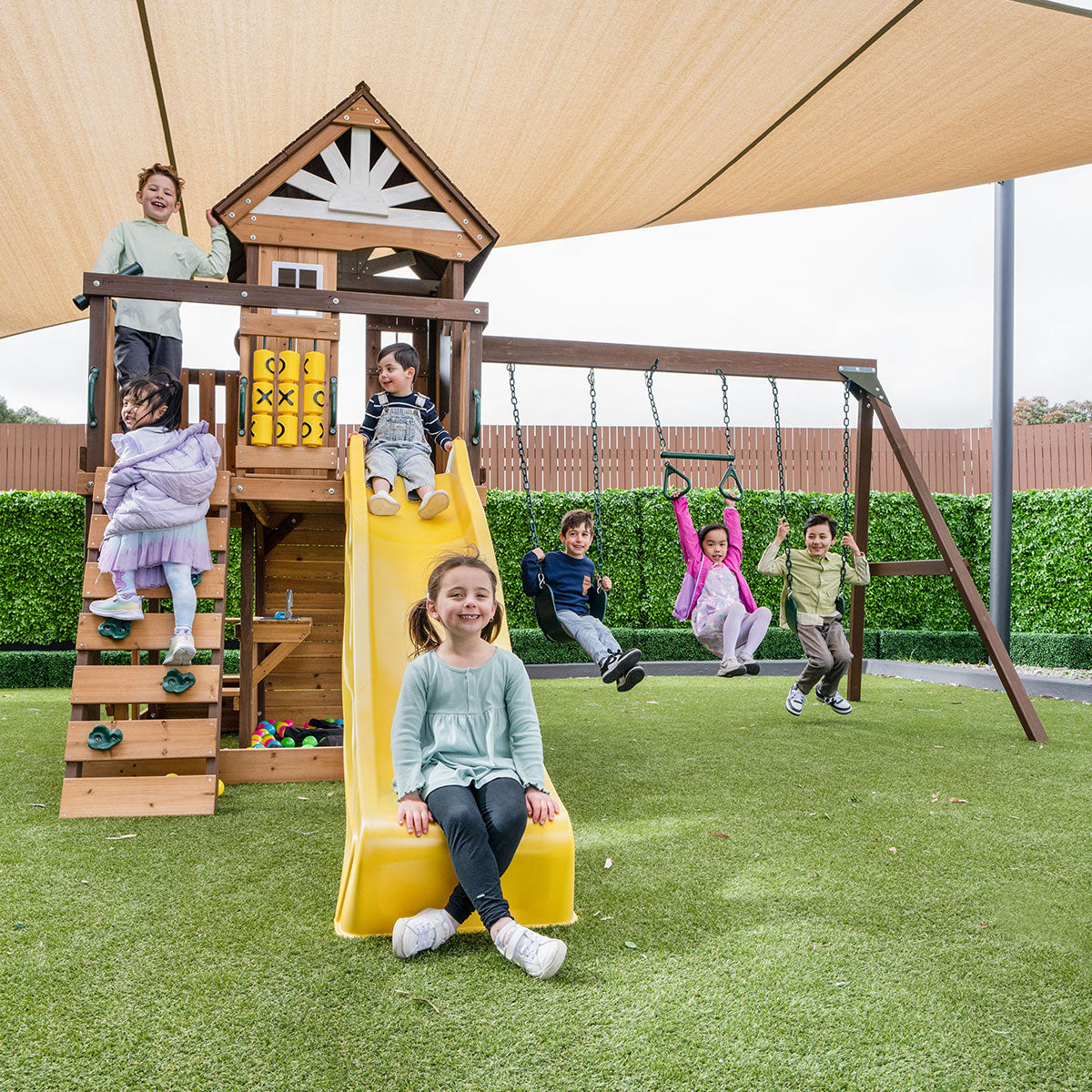 Lifespan Kids Coventry Swing Set & Play Centre with 2.2m Slide (Yellow)