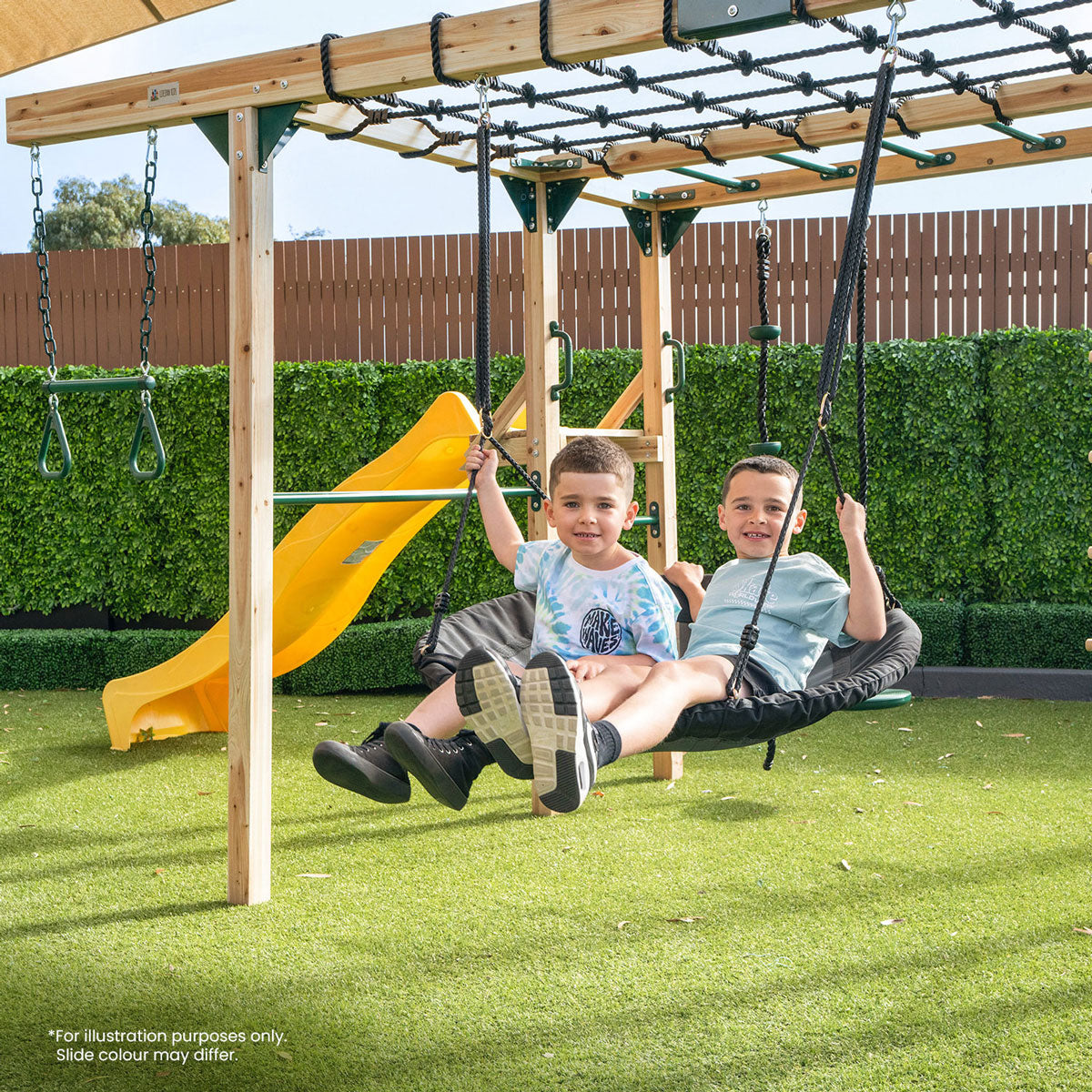 Lifespan Kids Orangutan Monkey Bars Jungle Gym Climbing Frame with 2.2m Slide (Pastel Blue)