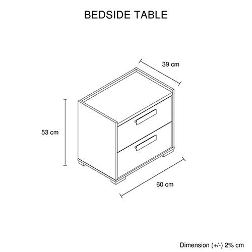 King 4 Pcs Bedroom Suite with Dresser Fabric Combination of Black & Cement Colour