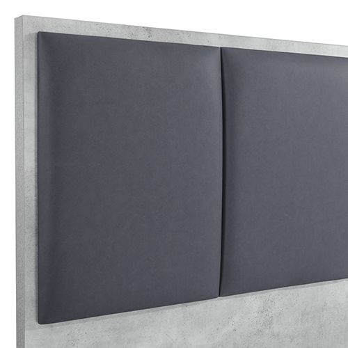 King 5 Pcs Bedroom Suite Fabric Combination of Black & Cement Colour