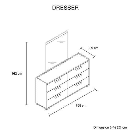 King 5 Pcs Bedroom Suite Fabric Combination of Black & Cement Colour