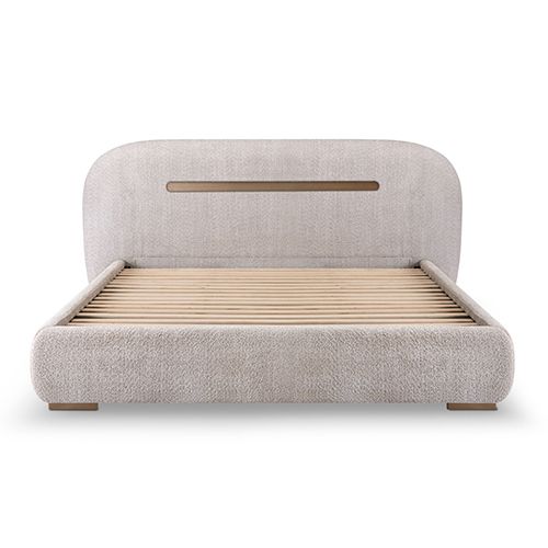 King Fabric Upholstered Bed with Metal Frame