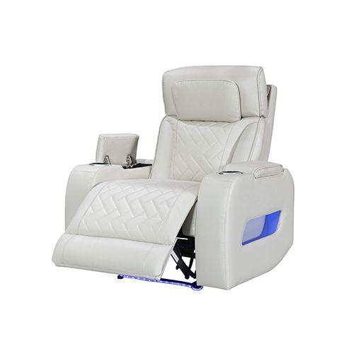 1 Seater Air leather Power Recliner Sofa with LED Light In Grey