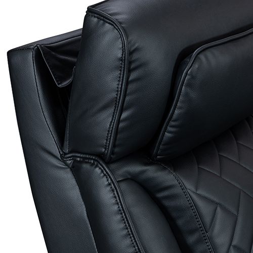 2 Seater Air leather Power Recliner Sofa with LED Light In Black