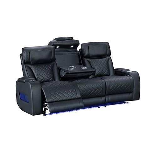 3+2+1 Seater Power Recliner Sofa Set with LED Light In Black