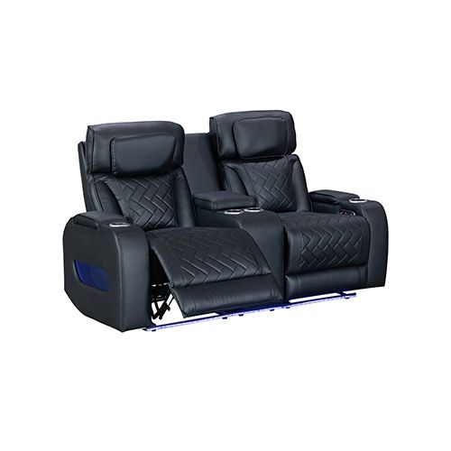 3+2+1 Seater Power Recliner Sofa Set with LED Light In Black