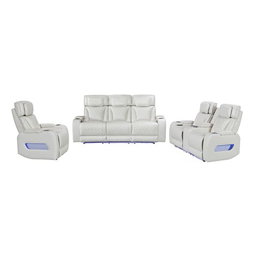 3+2+1 Seater Power Recliner Sofa Set with LED Light In Grey
