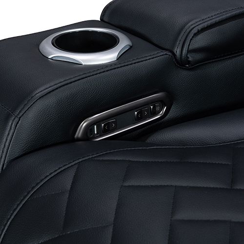 3+2 Seater Power Recliner Sofa Set with LED Light In Black