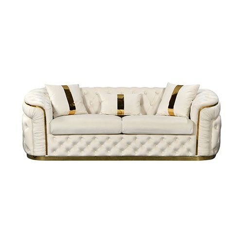 3+2+1 Seater Sofa Set Beige Velvet Fabric