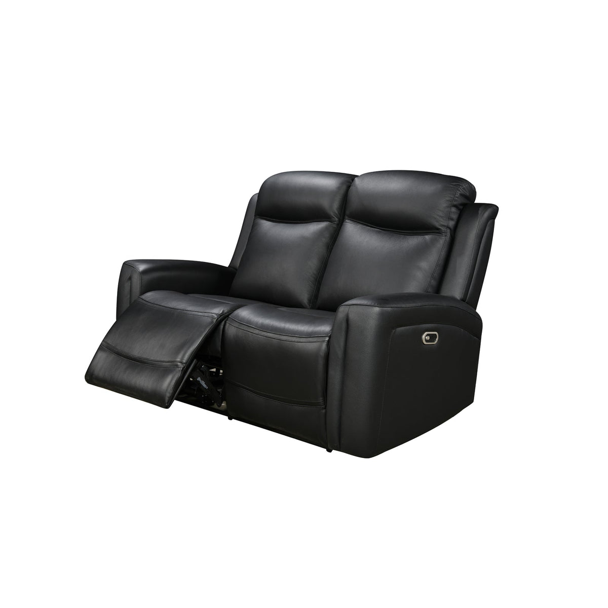 3-2 Seater Electric Leather/PVC Black Recliner Set