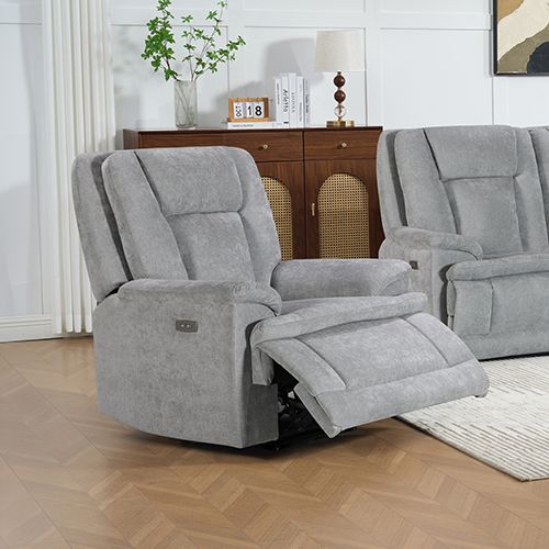 3+1+1 Seater Power Recliner Sofa Set in Grey