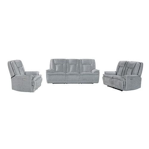 3+2+1 Seater Power Recliner Sofa Set in Grey
