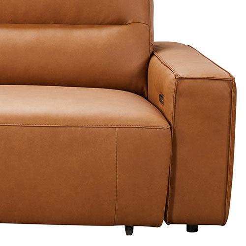 Albany 3 Seater Sectional Chaise Genuine Leather Sofa Bed
