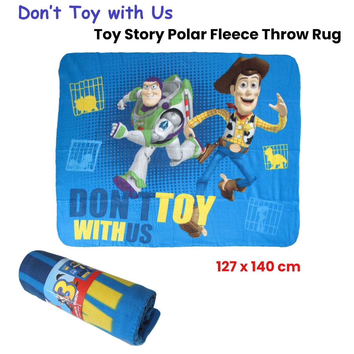 Toy Story Don't Toy with Us Polar Fleece Throw Rug 127 x 140 cm
