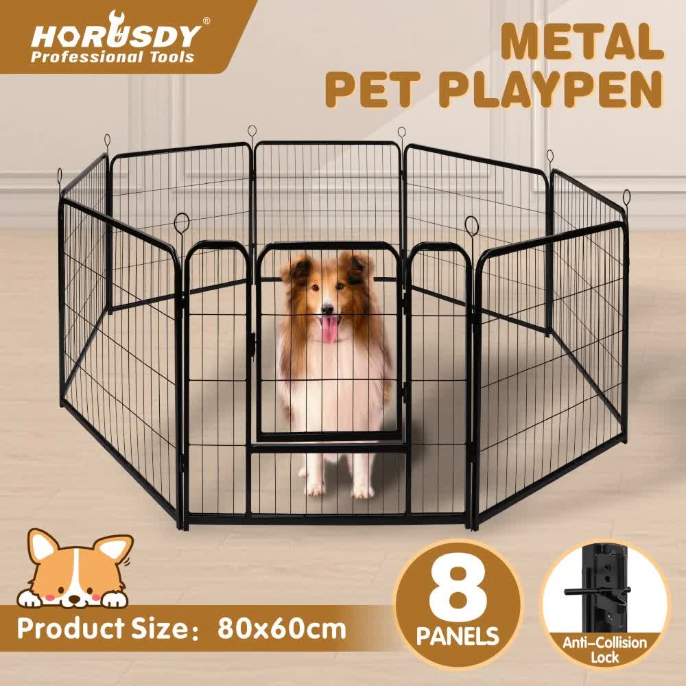 Pet Dog Playpen Puppy Exercise Cage Enclosure Fence Metal Outdoor 8 Panel