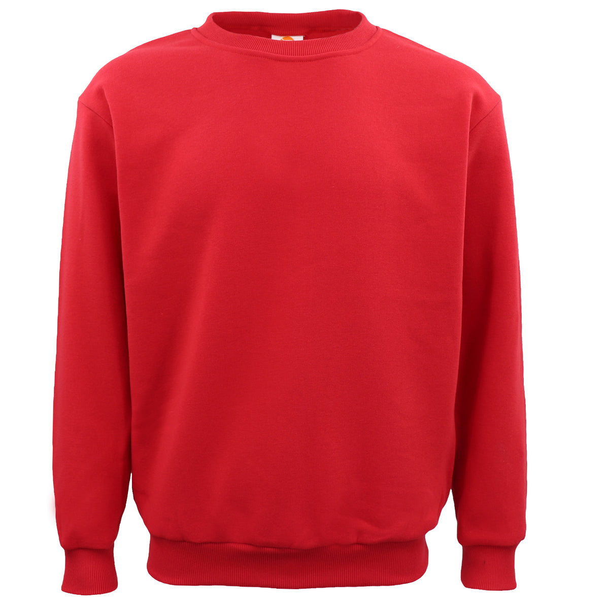 New Adult Unisex Plain Pullover Fleece Jumper Mens Long Sleeve Crew Neck Sweater, Black, S