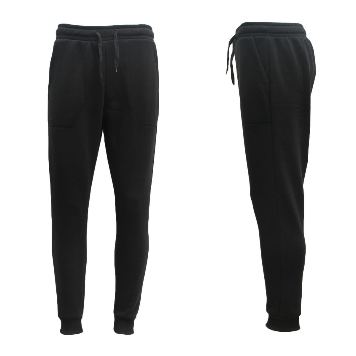Mens Unisex Fleece Lined Sweat Track Pants Suit Casual Trackies Slim Cuff XS-6XL, Navy, M