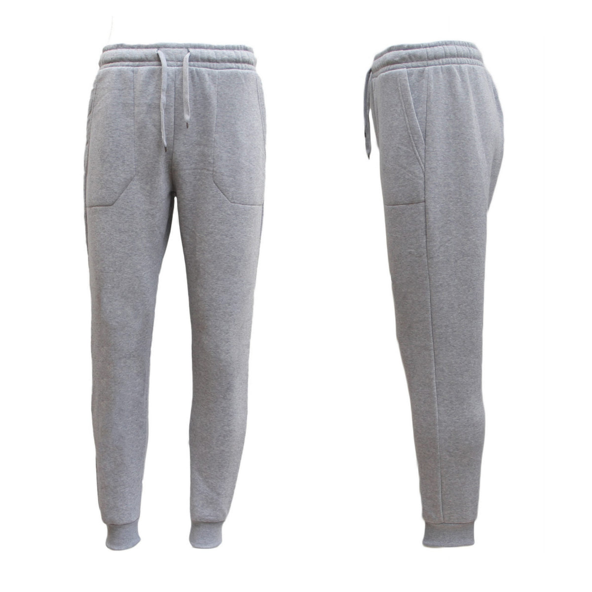 Mens Unisex Fleece Lined Sweat Track Pants Suit Casual Trackies Slim Cuff XS-6XL, Navy, M