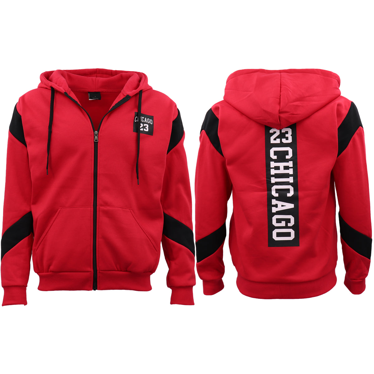 Men's Fleece Zip Up Hoodie Shirt Chicago Bulls 23 Michael Jordan Sweat Jacket, Yellow, XL
