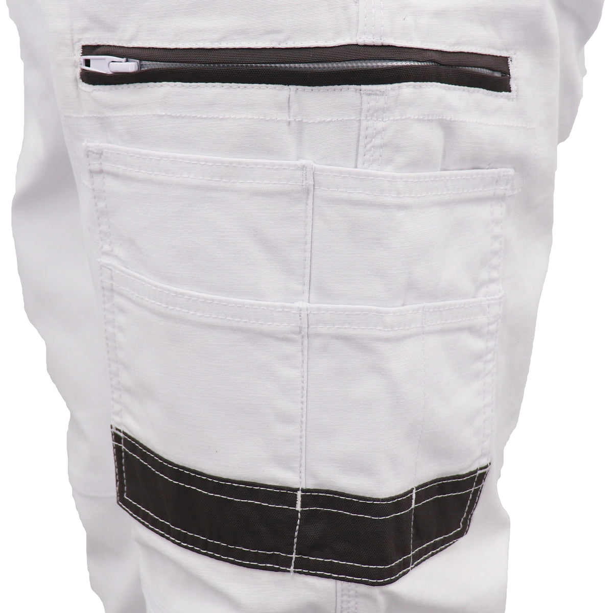 Men's Cargo Cotton Drill Work Pants UPF 50+ 13 Pockets Tradies Workwear Trousers, Black, 28