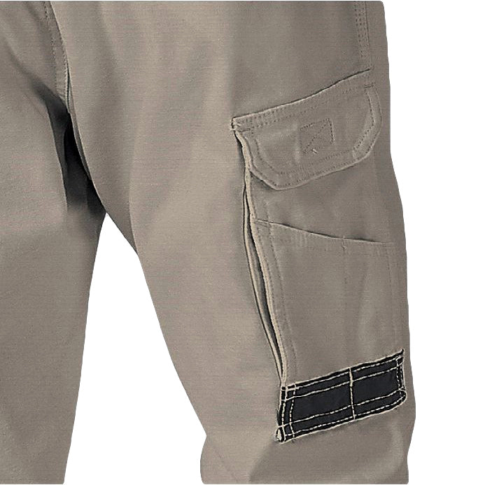 Men's Cotton Drill Cargo Work Pants UPF 50+ 13 Pockets Tradies Workwear Trousers, Khaki, 36