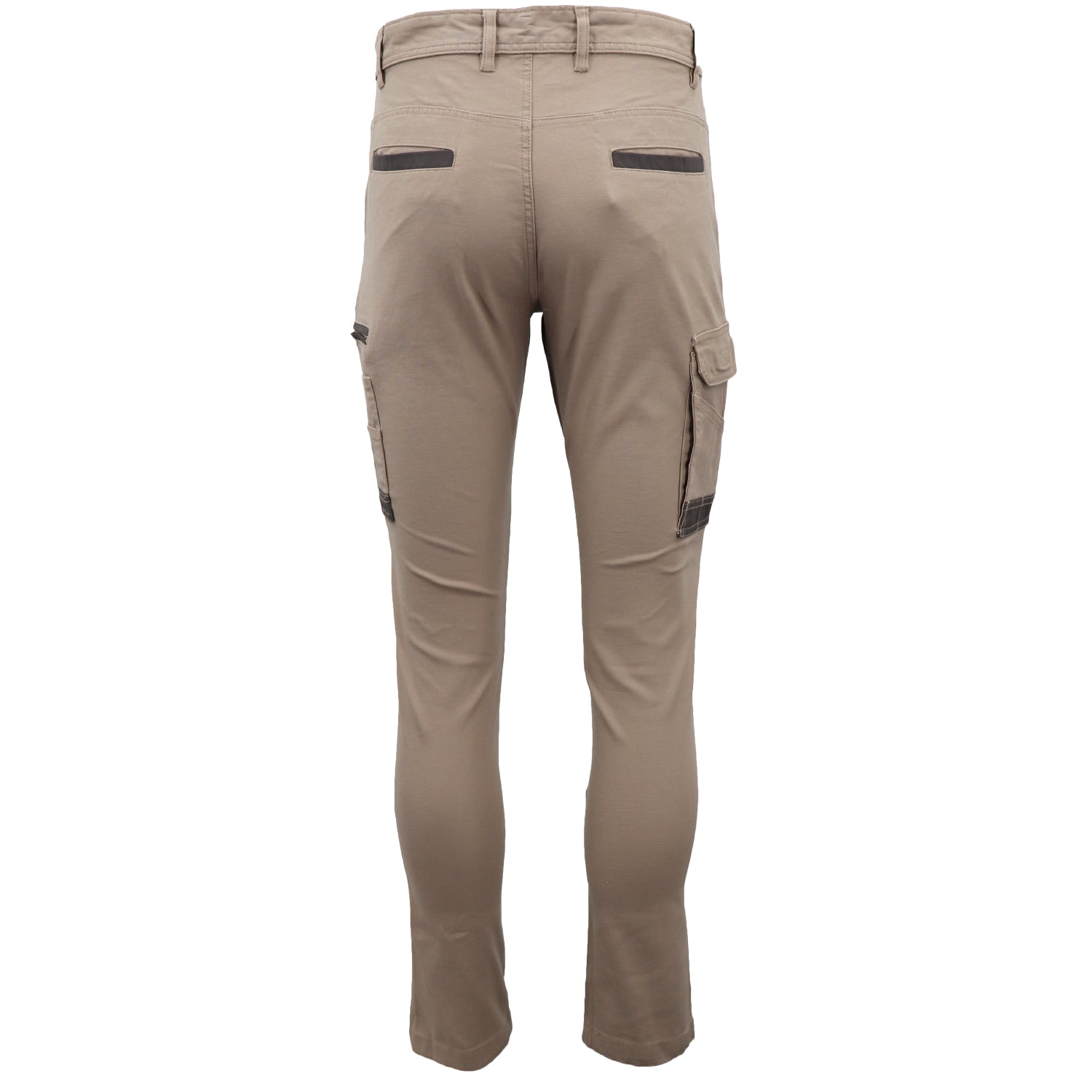 Men's Cotton Drill Cargo Work Pants UPF 50+ 13 Pockets Tradies Workwear Trousers, Khaki, 36