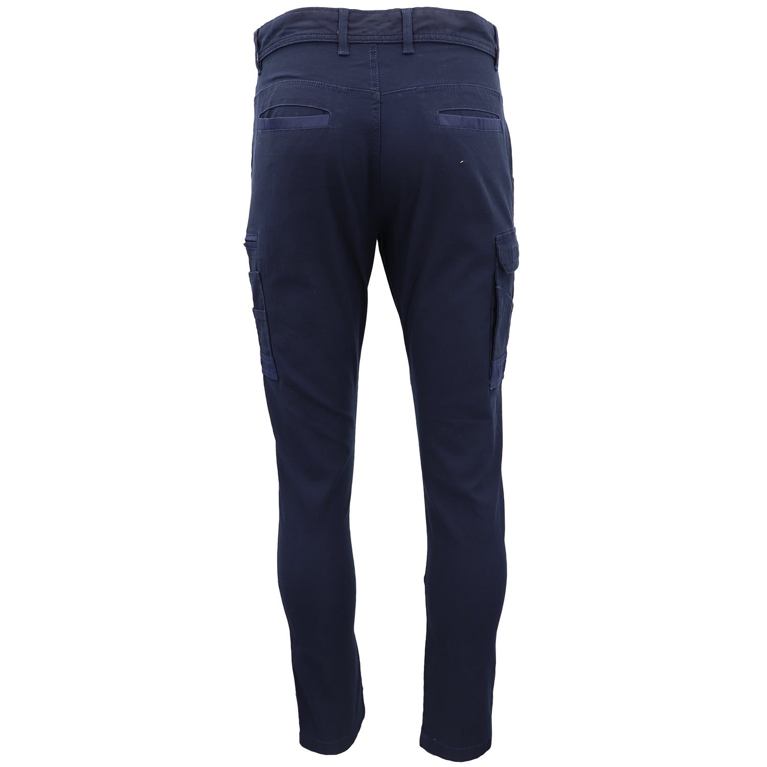 Men's Cotton Drill Cargo Work Pants UPF 50+ 13 Pockets Tradies Workwear Trousers, Navy, 30