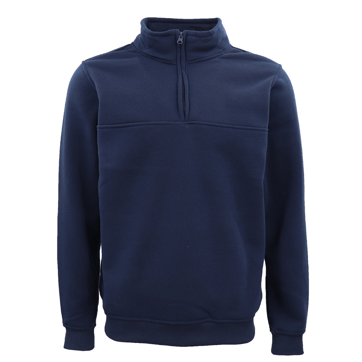 New Men's Unisex Adult Half-Zip Fleece Jumper Pullover Stand Collar Jacket Shirt, Navy, S