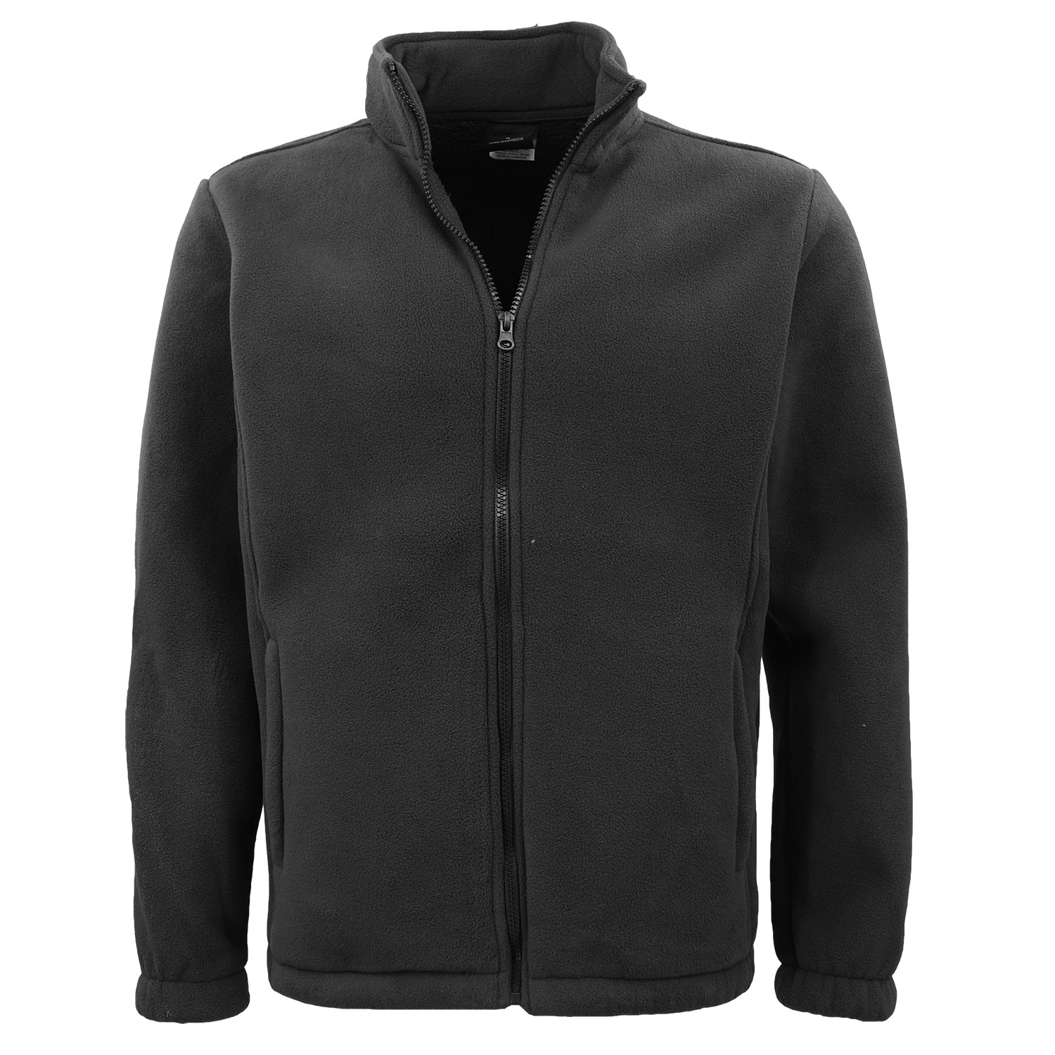 Mens Thick Zip Up Jumper w Sherpa Fur Lined Sweatshirt Winter Unisex Jacket Coat, Black, XL