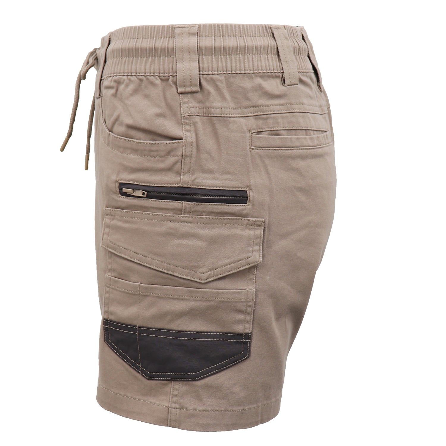 Mens Cargo Cotton Work Shorts 10 Pockets Tradies Utility Pants Workwear Trousers, Khaki, 30