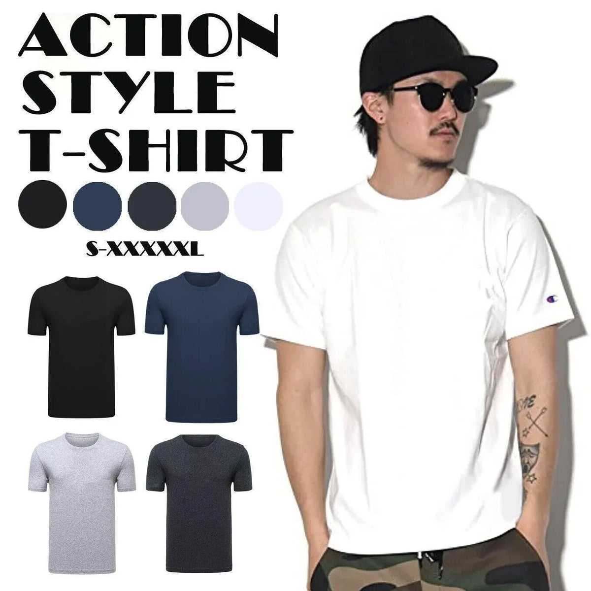 Men's T-shirt Plain Blank 100% heavy Cotton Basic Tee Short Sleeve Large S - 5XL Grey - 5XL