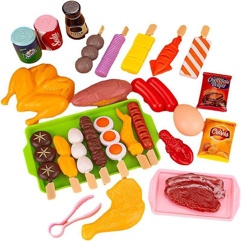 28PCS Pretend BBQ Grill Cooking Food Toy Set for Role Play