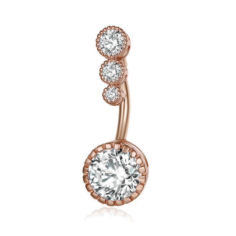 Belly Button Rings Bar Navel Steel Copper Zirconia Piercing Body Piercing - Gold