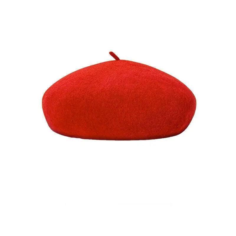 Women Ladies Beanie Wool French Beret Newsboy Hat Cap Winter Warm Hats Girls - Purple