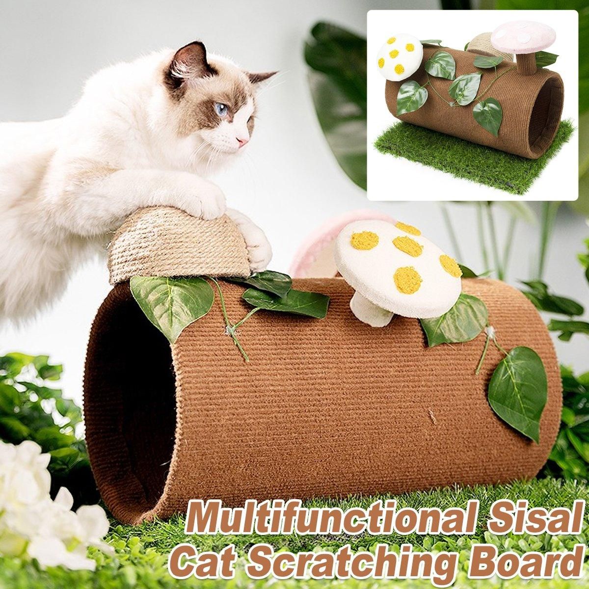 Multifunctional Cat Scratching Board Tree Pet Hut with Hole for Cats and Kittens