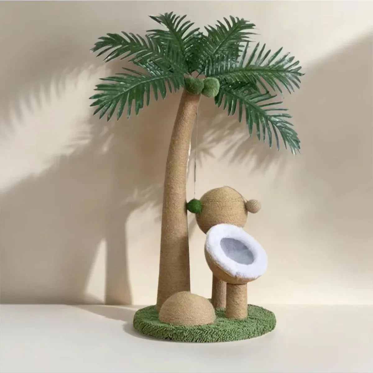 1-Piece Coconut-Style Cat Scratching Post, Green