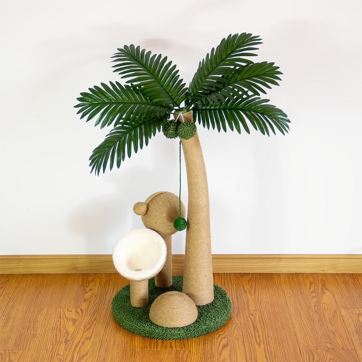 1-Piece Coconut-Style Cat Scratching Post, Green