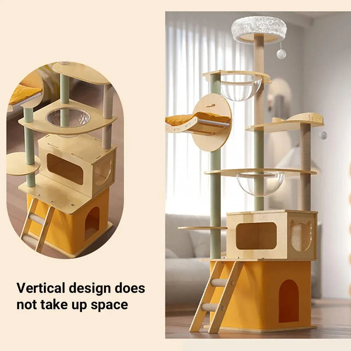 Multi Functional Cat Climbing Tree Tower Stand House Furniture Activity Center - Green